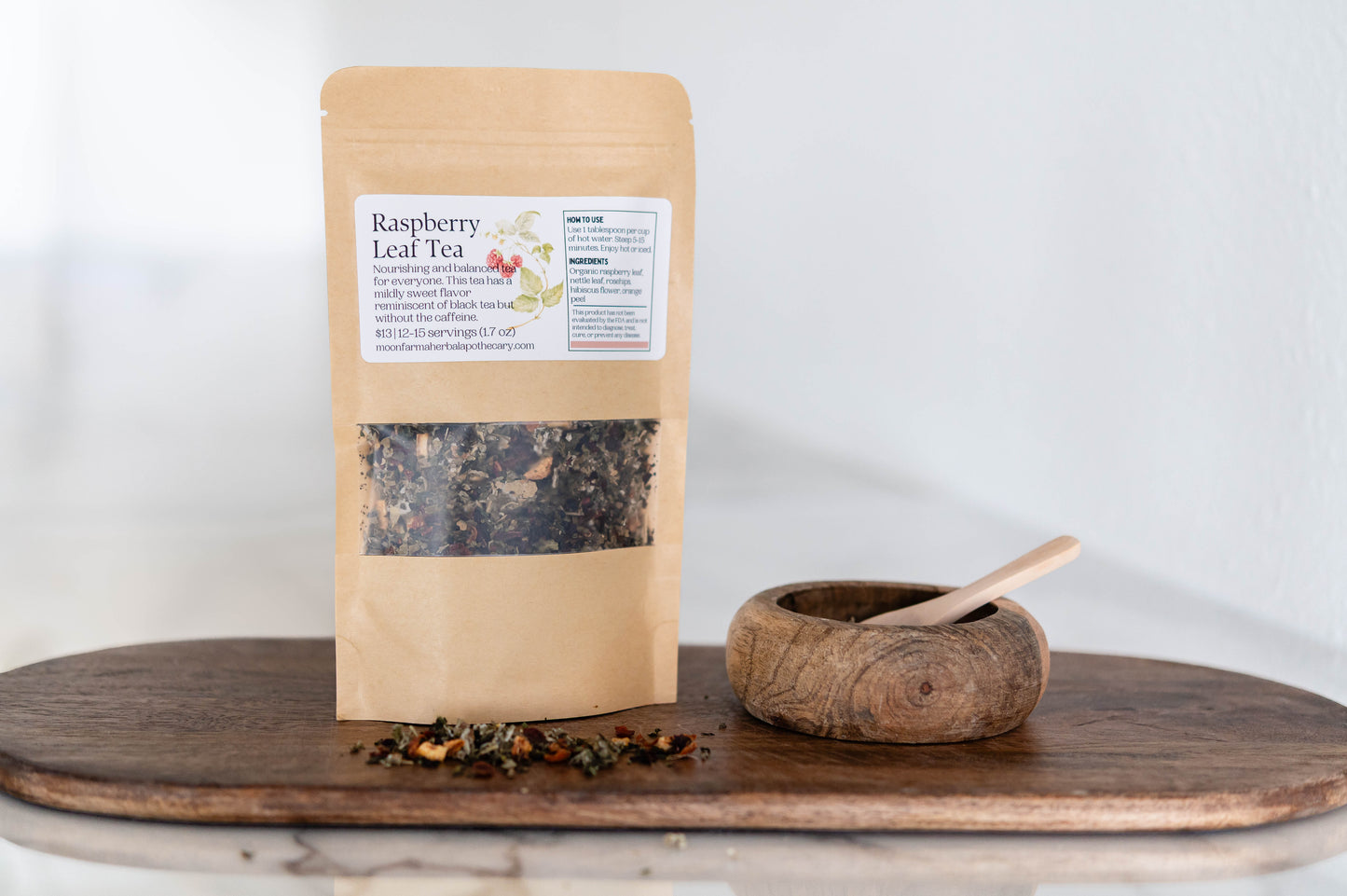 Té de hojas de frambuesa