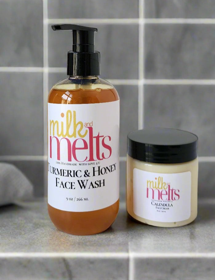 Turmeric Honey Face Wash & Calendula Face Cream Duo