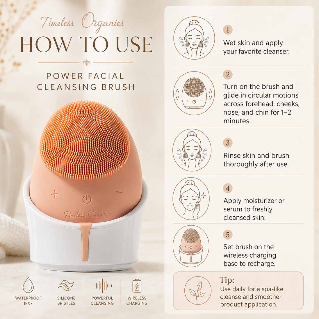 Cepillo Limpiador Facial Timeless